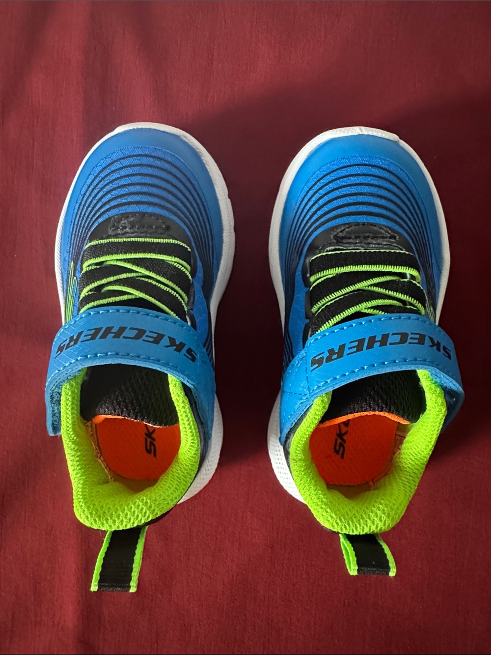 Skechers Kids Blue & Lime Athletic Sneakers